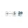 925/- Ohrstecker Poliert, Blau Topas 1,02ct
