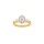 LUXURY Halo oval 14kt. Goldring m. Lab. G. dia. 1,45ct River/VS1 Gr. 60