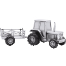 Traktor mit Wagen Sparbüchse verzinnt