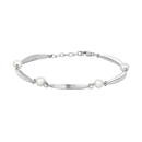 Siersbøl Rhodiniertes Silber Armband Perle 16,5+2