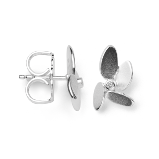 925/- Ohrstecker Sand Matt, 0,02ct W-SI