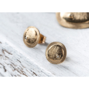 750/- Ohrstecker matt./Gebüstet, 0,02ct W-SI