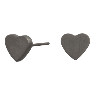 Titanium Ohrstecker großes Herz matt