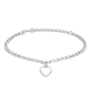 Rhod. Silberarmband Herz 8mm