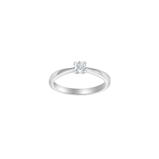 HEART 14kt. Weissgoldring m/dia. 0.25ct W/SI