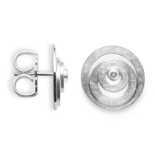 925/- Ohrstecker, rho. Kratzmatt, 0,02ct W-SI