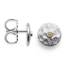 925/- Ohrstecker, Teil vg. seidenmatt, 0,02ct W-SI