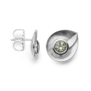 925/- Ohrstecker matt/Poliert, Grüner Amethyst