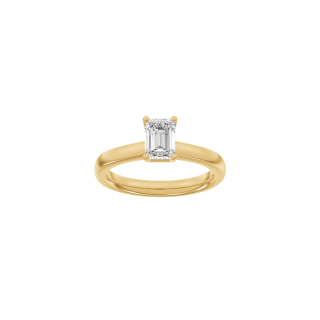 LUXURY Classic Quadrat 14kt. Goldring m. Lab. G. dia. 1,0ct River/VS1 Gr. 60