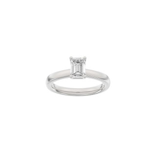 LUXURY Classic Quadrat 14kt. Weissgoldring m. Lab. G. dia. 1,0ct River/VS1 Gr. 50