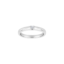 14kt. Weissgold Allianzring m/dia. 1x0.05ct W/SI