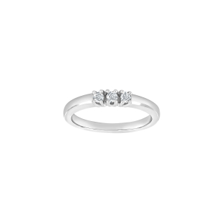 14kt. Weissgold Allianzring m/dia. 3x0.05ct W/SI