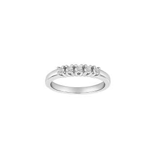 14kt. Weissgold Allianzring m/dia. 5x0.05ct W/SI