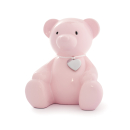 Sparbüchse rosa Teddybär m/ Gravurplatte