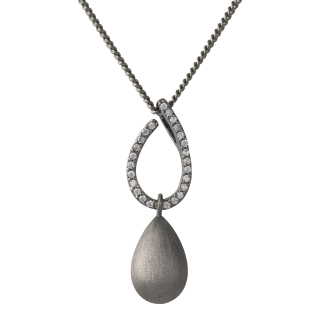 Rhod. Silber Halskette mit Anhänger