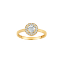 8kt. Goldring runden Rosette m/cz