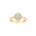 14kt. Goldring runden Rosette m/cz