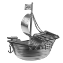 Piratenschiff Sparbüchse verzinnt
