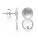 925/- Ohrstecker Sand Matt/Poliert, 0,02ct W-SI