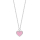 Rhodinierte Silber Halskette Herz m. Rosa Emaille