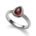 925/- Ring, rho. matt/Poliert, Granat light 1,75ct