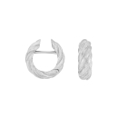 Rhod. Silber matt System-Creolen Flora 17x6mm