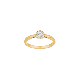 14kt. Goldring m/dia. 0.20ct W/SI