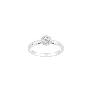 14kt. Weissgoldring m/dia. 0.20ct W/SI