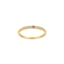 14kt. Goldring m/dia.0.10ct W/SI+Pink Tourmalin