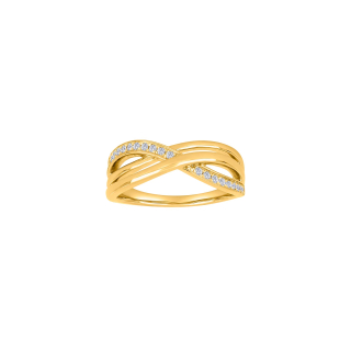 14kt. Goldring m/dia.0.20ct W/SI