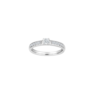 HEART Weissgoldring m/dia. 0.40ct W/SI