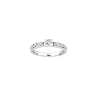 HEART Weissgoldring m/dia. 0.50ct W/SI
