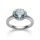 925/- Ring, rho. Poliert, Blau Topas 1,96ct