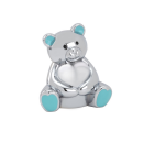 Teddybär mit hellblau Ohren Verchromt Sparbüchse