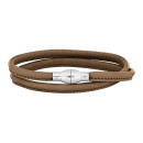 Lederarmband m/rhod. silber Schloss farbe24