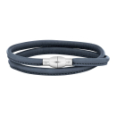 Lederarmband m/rhod. silber Schloss farbe42
