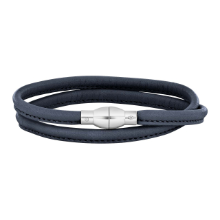 Lederarmband m/rhod. silber Schloss farbe46
