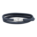 Lederarmband m/rhod. silber Schloss farbe46