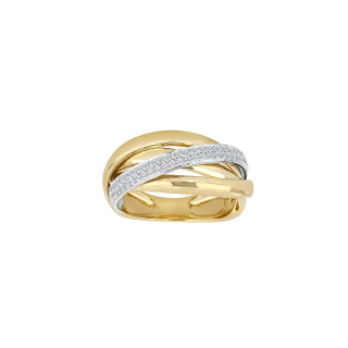 14kt. Goldring m/Diamant 0.38ct W/SI