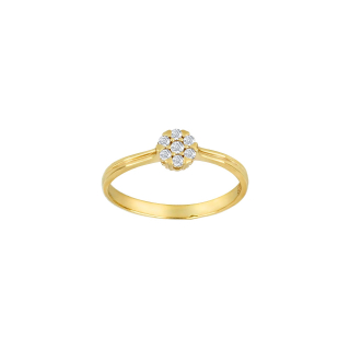 8kt. Goldring Rosette m/cz