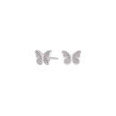 Rhod. Silber Ohrstecker Schmetterling m/ rosa cz