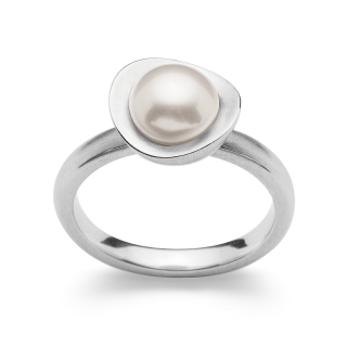 925/- Ring, rho. matt., Zuchtperle weiß 2,66ct