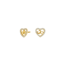 8kt. Gold Ohrringe Herz m/cz