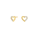 8kt. Gold Ohrringe Herz m/cz