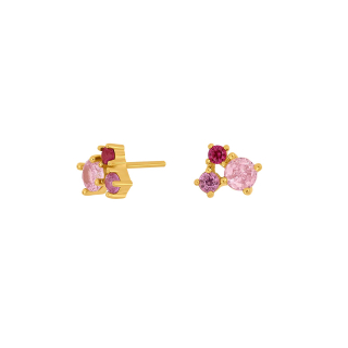 Vergoldet Silber Ohrstecker NADINENOR 1 rosa