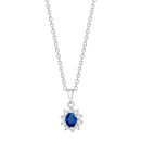 Silber Halskette mit Zirkonia und synth. Safir