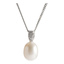 Rhod. Silber Anhänger mit Zirkonia inkl. Kette