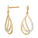 14 Kt. Gold Ohringe w. dia. 0.04ct W/SI