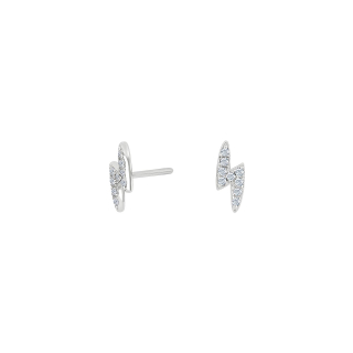 Rhodinierte Silber Ohrstecker LUNANOR lightning