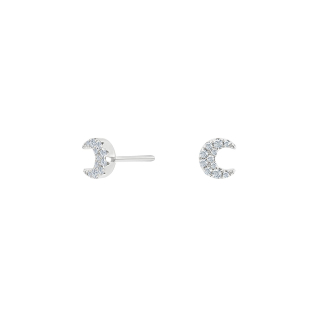 Rhodinierte Silber Ohrstecker LUNANOR moon